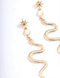 Gold Spike Snake Drop Earrings - link has visual effect only