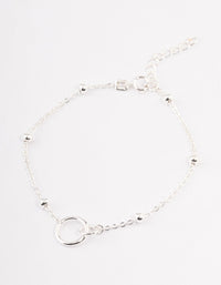 Sterling Silver Linked Circle Bracelet - link has visual effect only
