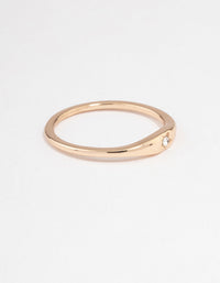 Gold Solitaire Tapered Ring - link has visual effect only