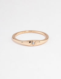 Gold Solitaire Tapered Ring - link has visual effect only