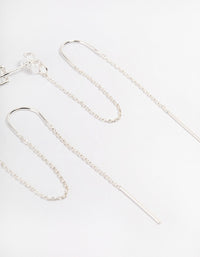 Silver Diamante Chain Threader Drop Earrings - link has visual effect only
