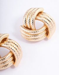 Gold Statement Textured Stud Earrings - link has visual effect only