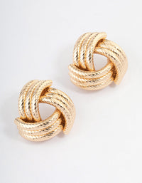 Gold Statement Textured Stud Earrings - link has visual effect only