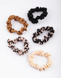 Fabric Thin Stone Animal Scrunchie 5-Pack - link has visual effect only