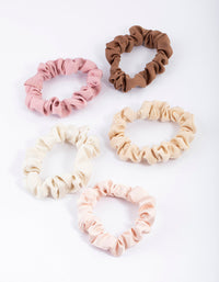 Fabric Thin Satin Scrunchie 5-Pack - link has visual effect only