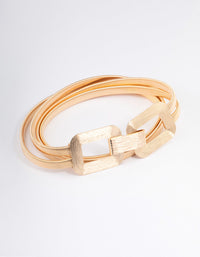 Gold Rectangle Buckle Stretch Belt - link has visual effect only