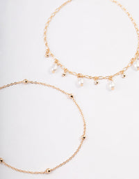 Gold Station Pearl & Diamante Anklet Pack - link has visual effect only