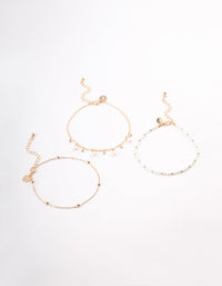 Gold Station Pearl & Diamante Anklet Pack - link has visual effect only