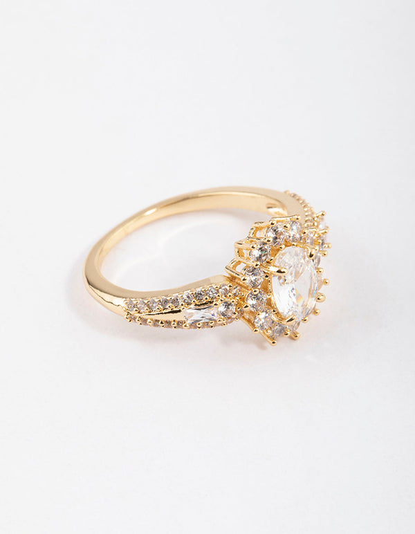 Gold Plated Opulent Statement Ring