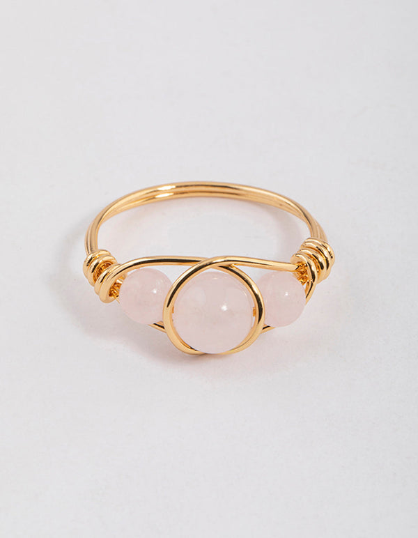 Gold Plated Wrapped Triple Stone Ring