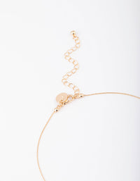 Gold Amethyst Mini Station Dainty Necklace - link has visual effect only
