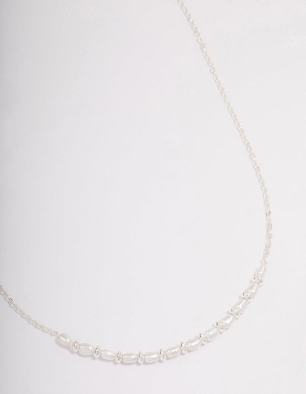 Silver Pearl Smile Necklace