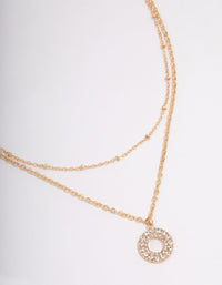 Gold Circle Diamante Necklace - link has visual effect only