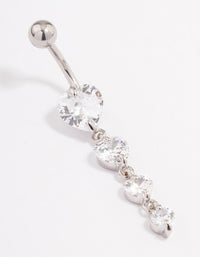 Surgical Steel Cubic Zirconia Heart Belly Ring - link has visual effect only