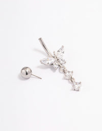 Surgical Steel Cubic Zirconia Butterfly Drop Belly Ring - link has visual effect only