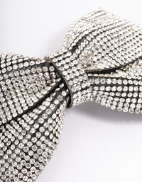 Fabric Diamante Bow Barette Clip - link has visual effect only