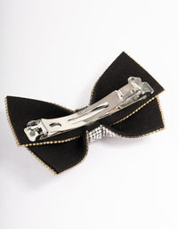 Fabric Diamante Bow Barette Clip - link has visual effect only