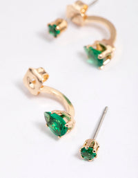 Gold Diamante Pear Ear Jacket Earrings - link has visual effect only