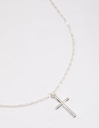 Silver Shiny Cross Pendant Necklace - link has visual effect only