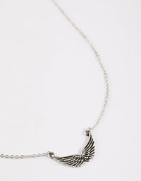 Antique Silver Angel Wing Necklace - link has visual effect only