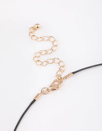 Gold Mini Ring Cord Pendant Necklace - link has visual effect only
