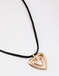 Gold Outline Heart Necklace - link has visual effect only