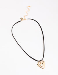 Gold Outline Heart Necklace - link has visual effect only