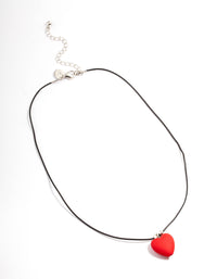 Rhodium Love Heart Beaded Necklace - link has visual effect only