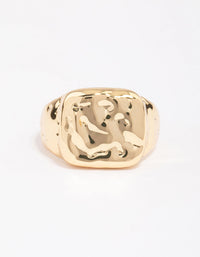 Gold Plated Molten Signet Ring - link has visual effect only