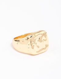 Gold Plated Molten Signet Ring - link has visual effect only