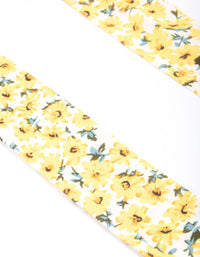 Yellow Fabric Long Small Floral Scarf - link has visual effect only
