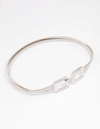 Silver Rectangle Buckle Stretch Belt - link has visual effect only
