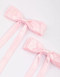 Pink Fabric Satin Scallop Hair Bows Pack - link has visual effect only