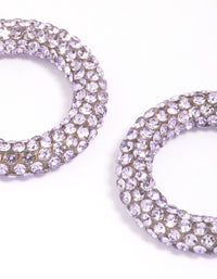 Rose Gold Diamante Medium Hoop Earrings - link has visual effect only