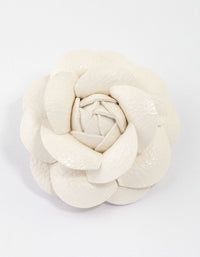 White Faux Leather Corsage - link has visual effect only