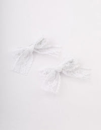 White Lace Hair Bow Pack - link has visual effect only