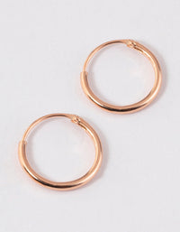 Rose Gold Plated Sterling Silver Hoop Earrings 10mm - link has visual effect only