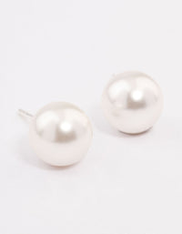 Sterling Silver Pearl Stud Earrings 10mm - link has visual effect only