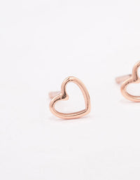 Rose Gold Plated Sterling Silver Open Heart Stud Earrings - link has visual effect only