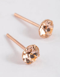 Rose Gold Plated Sterling Silver Diamante Stud Earrings 5mm - link has visual effect only