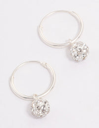 Sterling Silver Crystal Hoop Earrings 12mm - link has visual effect only
