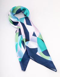 Blue Fabric Geometric Printed Scarf - link has visual effect only