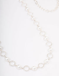 Silver Pearl & Diamante Open Circle Belt - link has visual effect only