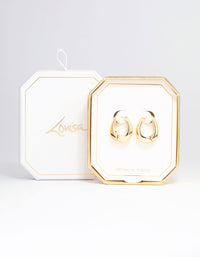 Gold Plated Small Bold Oval Hoop Earrings - link has visual effect only