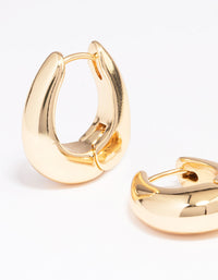Gold Plated Small Bold Oval Hoop Earrings - link has visual effect only