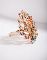 Gold Reflective Peacock Ring - link has visual effect only
