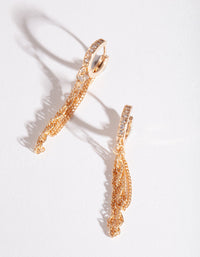 Gold Layered Chain Huggie Earrings - link has visual effect only