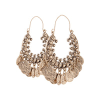 Antique Gold Coin Hoop Earrings - link has visual effect only