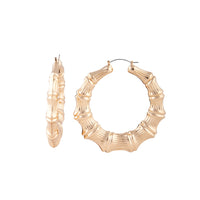 Large Gold Bamboo Hoop Earrings - link has visual effect only