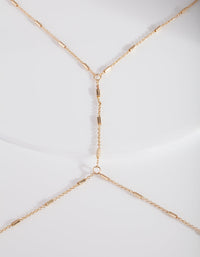 Gold Beaded Body Chain - link has visual effect only